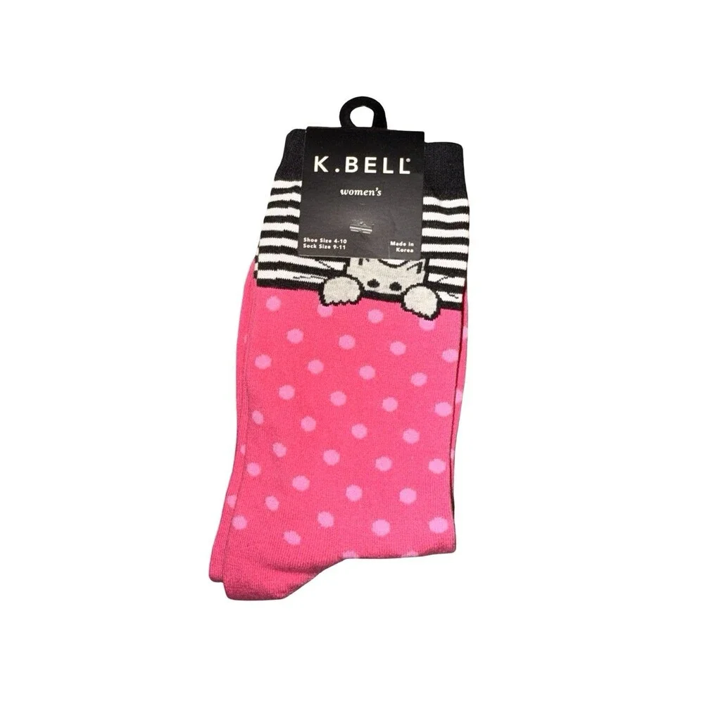 Wholesale 18 Pairs K Bell Women’s Socks Lot Novelty Crew Socks Sock Size 9-11